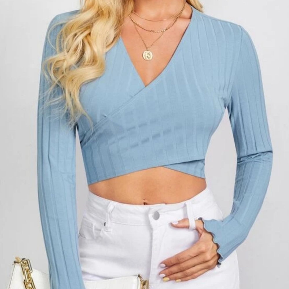 Criss cross tie back crop top